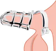 Male Chastity Device, Penis Cage with 3 Difference Size Rings Set Cock Cage Penis Exercise with Padlock Sex Toy for Men Romi