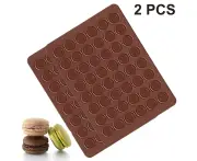 Baking Mat Silicone Baking Mat 48 Holes Macarons Silicone Mat Silicone Mold Non-Stick Coated Mold Macarons,2Pcs