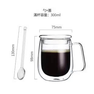 【WO HOME】雙層玻璃杯透明杯防燙茶杯咖啡杯玻璃杯(防燙雙層玻璃杯)