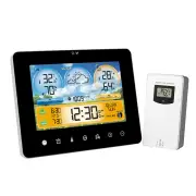 Multifunctional Touchscreen Weather Station Alarm Clock Wireless Weather Station Color Screen Touch Screen Alarm Clock H