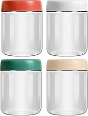 EONJOE 4-Pack Overnight Oats Containers with Lids 16oz Glass Mason Jars Meal Prep Salad Food Cereal Snacks Pudding Yogurt Storage