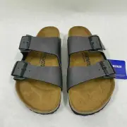 Birkenstock New w/ Box Arizona Pull Up Anthracite Birko-Flor Nar - Select Size