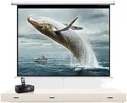 for Home Theater Cinema Indoor Outdoor Backyard Pa 60-100 Inch HD 4:3 Manual Pull Down Projector Screen Self Locking Matte White Fabric Fiber Glass Movie Screen for Home Theater(84 inch)