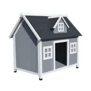 Yes4pets Grey Large Timber Pet Dog Puppy Cabin Kennel House Dog Kennels