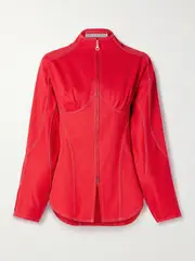 [Tolu Coker] Tolu Coker - Paneled Denim Jacket - Red - x small x small Red