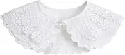 [TINEASUR] 1pc Fake Collar Small Shawl Chiffon Shawl Scarfs Woman Fake Collar Cashmere Lace Sewing Applique Necklace Chiffon Scarf Wraps Laces Fabric Body Con Dress False Collar White Cotton