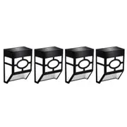 Solar Wall Light 4Pcs Solar Wall Lamp Garden Fence Light Outdoor Decor Solar Powered Night Light -White