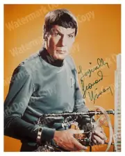 Leonard Nimoy - Signed Reprint Autograph Spock Star Trek Vintage Rare 8x10 Photo