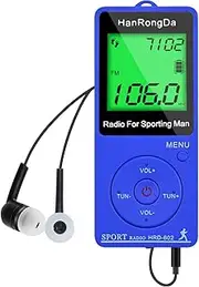 Portable Digital Radio with Built-in Pedometer, Am-FM Bag, Sports Radio, Digital Tuning, Stereo, Mini Receiver with USB Rechargeable and Headphones for Running, Walking, Running