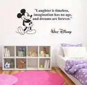 Wall Stickers Mickey mouse quote wall decal laughter is timeless