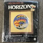 Monarch Horizons Longstitch Hot Air Ballon Needlepoint Kit Vintage New