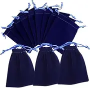 Veemoon 12pcs Velvet Jewelry Bags - Small Velvet Pouches With Drawstrings Royal Blue Soft Pouches Ideal For Travel Present Packaging And Daily Use