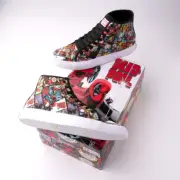 NEW DC x Marvel Deadpool Manual Hi Skate Shoe Black White