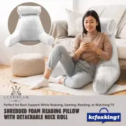Backrest Reading Pillow Memory Foam Lumbar Support Cushion Neck Back Rest White
