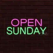 BRAND NEW "OPEN SUNDAY" 32x13X1 INCH LED FLEX WINDOW/WALL INDOOR SIGN 30271