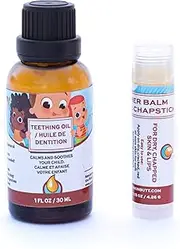 Punkin Butt Baby Teething Oil and Weather Lip Balm Bundle for Sore Gum Relief and Chapped Lips | All Natural, Organic, Safe for Infants, Chemical-Free | 1 Oz Oil