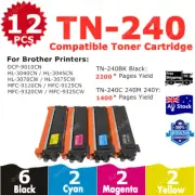 12x Compatible Toner TN240 TN-240 For Brother HL-3045CN MFC-9120CN DCP-9010CN
