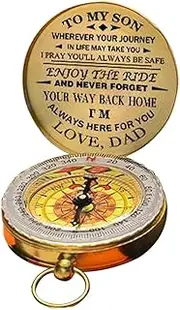 Luminous Glowing Compass Nostalgic Design for Camping Outdoor Activities Navigation Tool for Hiking - Golden Copper Material