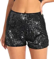 [Yuji Itadori] Women's Sequins Shorts High Waist Elastic Glitter Party Shorts Sexy Fashion Hot Pants XS-XXL
