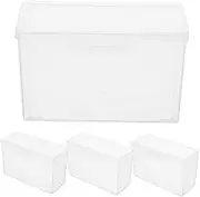 VILLFUL 4pcs Box Transparent Photo Storage Box Lid Organizing Containers for Cards Postcards Items Compact and Portable Storage