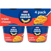 Kraft Triple Cheese Mac N Cheese Macaroni & Cheese Cups Easy Microwavable Dinner