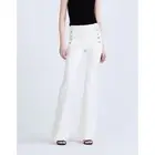 Derek Lam 10 Crosby Robertson Dress Pants Flare Hem Mid Rise Buttons Ivory 8 NEW
