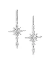 Nadri Cassi Cubic Zirconia Cross Cluster Drop Earrings