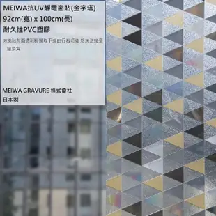 【MEIWA】日本製 明和阻隔UV窗貼-金字塔92*100CM(隔熱 省電 隱密 美化)