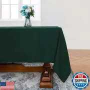 L Linen World Linen Tablecloth, 100% French Linen Green Tablecloth 120" x 60"