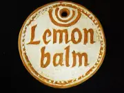 LEMON BALM Herb Garden Sign - Plant Marker Handmade Ceramic Stoneware Tile