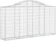 Arched Gabion Baskets 9 pcs Galvanised Iron, 200x30x100/120cm, Rustic Garden Planters for Outdoor Decor, Durable Landscape Edging & Retaining Walls