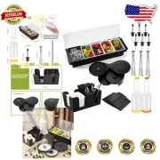 Complete Bartending Essentials with Glass Rimmer and Stainless Steel Pourers