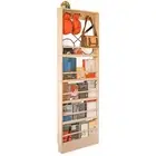 Wooden Kids Bookshelf, Wall Mount Shelf with Hooks, Organizer for Toys and Bo...
