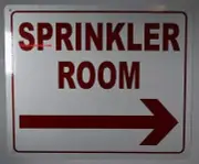 Sprinkler Room with Arrow Right Sign, Engineer ............Sign (12X10)