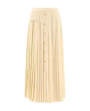 Prada Logo-Jacquard Pleated Skirt IT40,IT42 snow White
