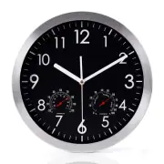 12 Inch Silent Non Ticking Wall Clock Sweep Movement Silver Aluminum Frame Gl...