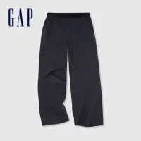 在飛比找momo購物網優惠-【GAP】女裝 Logo鬆緊寬褲-炭黑色(872655)