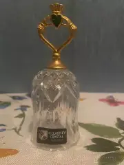 Killarney Crystal Ireland Bell 24% Lead Crystal 22CT Gold Finishing With Labels