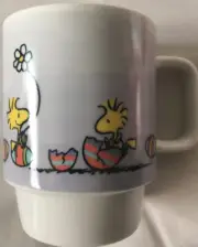 Peanuts~”WOODSTOCK, EGG, FLOWER~NEW~ 16 Oz. Ceramic Purple~Coffee Cup~FAST SHIP.