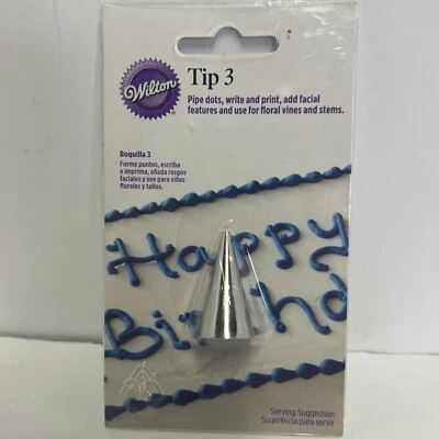 Wilton Piping Tips Round Tip #3 Stainless Steel Stock # 418-6603 Reusable