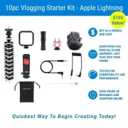 VLOGGING KIT - iPhone (Shotgun Microphone, Video Light, Phone Clamp, Tripod)