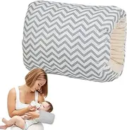 Vmxlso Cozy Cradle Arm Pillow, Arm Pillow for Feeding Baby Soft Pure Cotton, Breastfeeding Arm Pillow Anti-Spitting, Baby Nursing Arm Pillow Gift for Novice Mothers, Newborn (Grey Stripes)