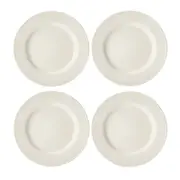 4pc Mikasa Cranborne Stoneware Dinner Plate Set, 27cm - Cream