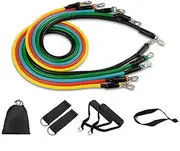 11PCS Latex Yoga Strap Resistance Bands Exercise Home Gym Tube Fitness Elastic