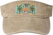 [RLDOBOFE] Sun Visor Hat Adjustable Empty Top Baseball Cap Cartoon Camel and Trees Sun Hats for Women Men Sports Hats Summer Beach Cap