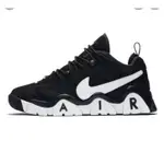 NIKE AIR BARRAGE LOW BLACK 復古麂皮籃球鞋 大LOGO 黑白   二手