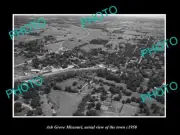 OLD POSTCARD SIZE PHOTO ASH GROVE MISSOURI AERIAL VIEW OF TOWN c1950 1