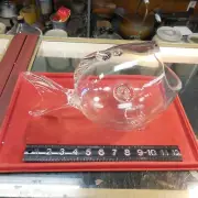 Blenko Fish Vase Clear Hand Blown Glass 12”length Vintage