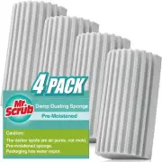 4 Pack Damp Dusting Sponge Duster, Grey Dust Cleaning Sponge, Reusable Househ...