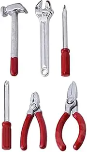 1:12 Scale Miniature Toys Alloy Decorative Tools 6 Pieces Set Sturdy Children's Toy for Dollhouse Decor